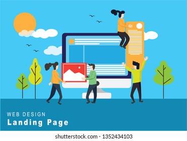 web page design templates. Modern vector illustration concepts for website and mobile website development
