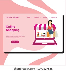 Web page design templates for online shopping, ecommerce and selling product. Modern vector illustration concepts for website and mobile website development. Landing  page Template