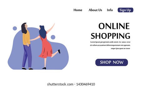 Web page design templates for online shopping and digital marketing. Modern vector illustration concepts for website and mobile website development