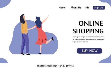Web page design templates for online shopping and digital marketing. Modern vector illustration concepts for website and mobile website development
