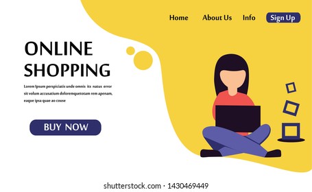 Web page design templates for online shopping and digital marketing. Modern vector illustration concepts for website and mobile website development