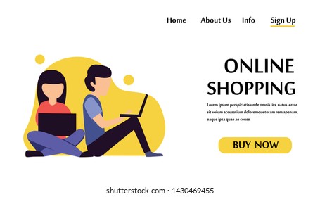 Web page design templates for online shopping and digital marketing. Modern vector illustration concepts for website and mobile website development