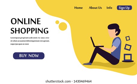 Web page design templates for online shopping and digital marketing. Modern vector illustration concepts for website and mobile website development