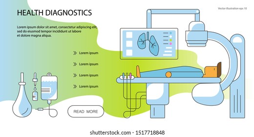 Web page design templates for online medical support, diagnostic, operation, laparoscopy. Flat Art Vector illustration