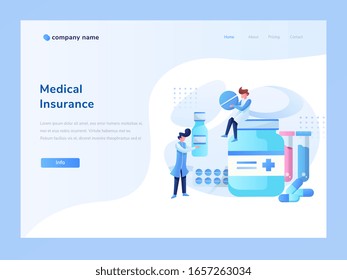 web page design templates for online medical support, health care, laboratories, medical services. pharmacist. Modern vector illustration concept for website and mobile website development.
