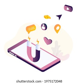 Web page design templates for online shopping, digital marketing, ecommerce, social media marketing, advertise, business. Modern vector illustration concepts for website and mobile website development