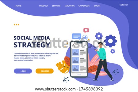 Web page design templates for online shopping, digital marketing, teamwork, business strategy and analytics. Modern vector illustration concepts for website and mobile website development