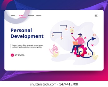 Web page design templates for Personal Development. Concepts for website and mobile app development. can be used for landing pages, ui, banners, backgrounds. Illustration Modern style vector 