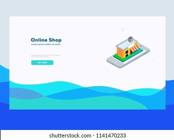 web page design templates for project, Shop, Business, Online shop, Isometric, Modern vector illustration concepts for website and mobile website development.