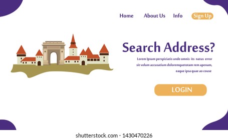 Web page design templates for Search Address. Modern vector illustration concepts for website and mobile website development