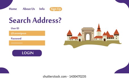 Web page design templates for Search Address. Modern vector illustration concepts for website and mobile website development