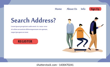 Web page design templates for Search Address. Modern vector illustration concepts for website and mobile website development