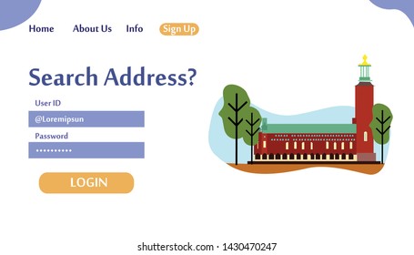 Web page design templates for Search Address. Modern vector illustration concepts for website and mobile website development