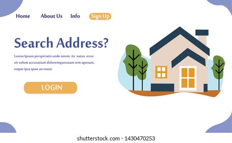 Web page design templates for Search Address. Modern vector illustration concepts for website and mobile website development