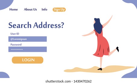 Web page design templates for Search Address. Modern vector illustration concepts for website and mobile website development