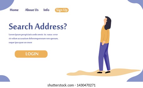 Web page design templates for Search Address. Modern vector illustration concepts for website and mobile website development