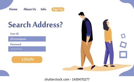 Web page design templates for Search Address. Modern vector illustration concepts for website and mobile website development