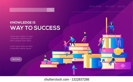 Web page design templates for staff vector illustration. Modern concepts for website and mobile website development