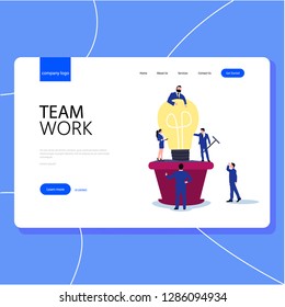 web page design templates for teamwork, project management, business workflow, customer relationship management. Modern vector illustration concepts for website and mobile website development