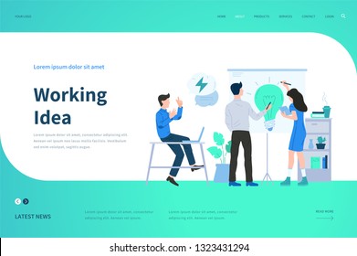 Web page design templates for Working Idea. Modern vector illustration concept for website.