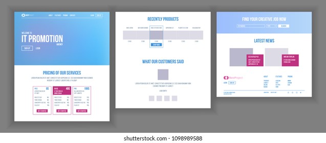 Web Page Design Vector. Website Business Concept. Shopping Online Web Design And Development. Future Gadget. Global Investment. Landing Template. Global Monitoring. Illustration
