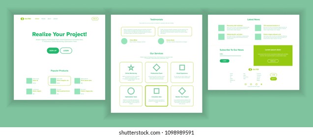Web Page Design Vector. Website Business Graphic. Responsive Interface. Landing Template. Entertainment Future. Interface Menu. Futuristic Strategy. Illustration
