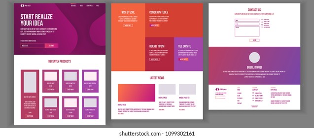 Web Page Design Vector. Website Business Style. Front End Site Scheme. Landing Template. Benefits Scheme. Interface Menu. Card Credit. Illustration