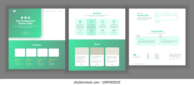 Web Page Design Vector. Website Business Style. Front End Site Scheme. Landing Template. Benefits Scheme. Entertainment Future. Interface Menu. Illustration