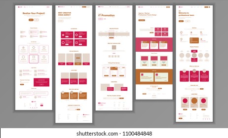 Web Page Design Vector. Website Business Style. Front End Site Scheme. Landing Template. Innovation Cyberspace. Responsive Blank. Benefits Scheme. Illustration
