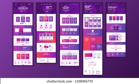 Web Page Design Vector. Website Business Style. Front End Site Scheme. Landing Template. Benefits Scheme. Responsive Blank. Credit Customer. Illustration
