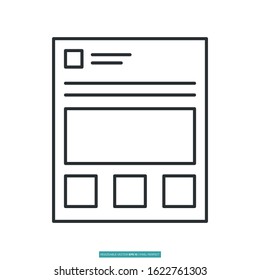 Web page display icon vector illustration logo template for many purpose. Isolated on white background.