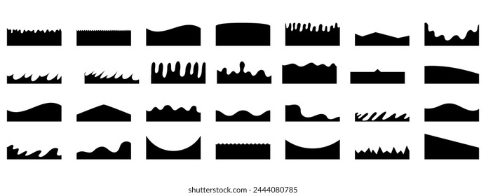 Web page divider shapes for website design. Isolated vector template for website, app, poster, banner.