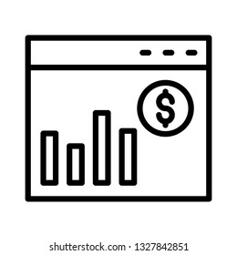 web page dollar chart line icon