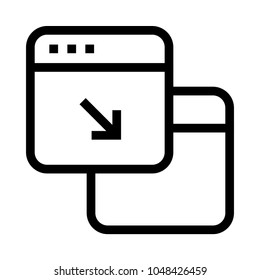 web page drage Vector line icon
