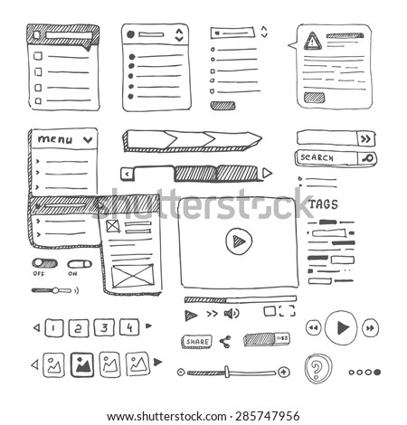 Web page drop down menu sketch