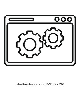 Web page engine icon. Outline web page engine vector icon for web design isolated on white background