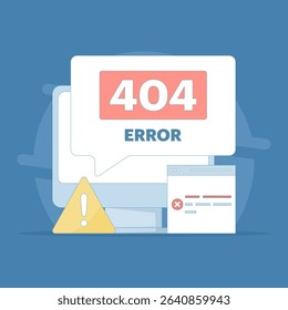 web page error concept. page not found. website problems, website repair and maintenance. fix errors on broken web pages. server and domain address repair and maintenance. vector illustration.