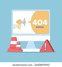web page error concept. page not found. website problems, website repair and maintenance. fix errors on broken web pages. server and domain address repair and maintenance. vector illustration.