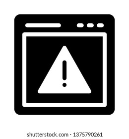 web page error glyph icon