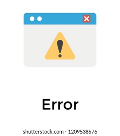 Web page with error sign