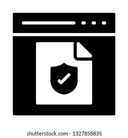 web page file protection glyph icon