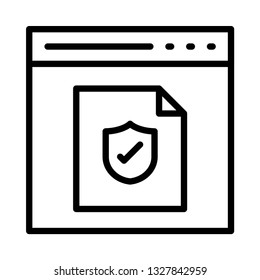 web page file protection line icon