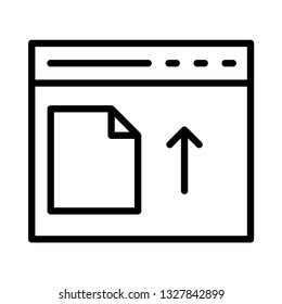web page file upload line icon 