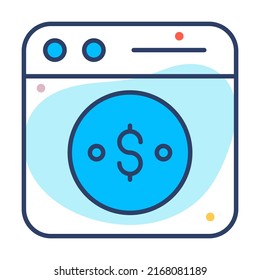 página Web Icono de línea de vectores relacionados con Finanzas. Pixel de Stroke Editable Perfecto.