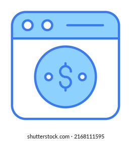 página Web Icono de línea de vectores relacionados con Finanzas. Pixel de Stroke Editable Perfecto.