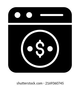 web page Finance Related Vector Line Icon. Editable Stroke Pixel Perfect.