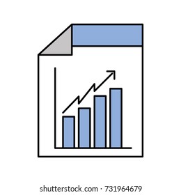 web page financial graph arrow growth document