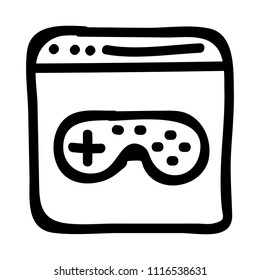 web page with gamepad vector icon
