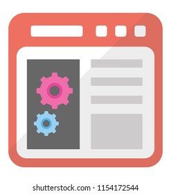 
A web page with gears depicting web development 
