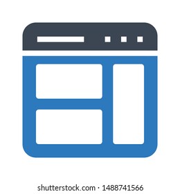 web page glyph colour vector icon